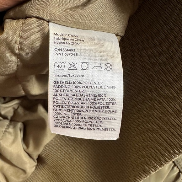 H&M Olive Green Front Zip Crop Bomber Jacket - Picture 7 of 12